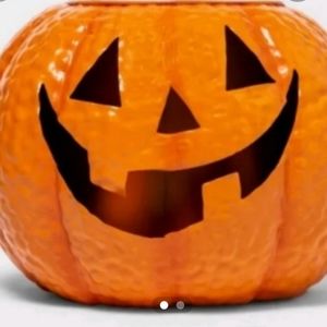 Jack o lantern metal planter